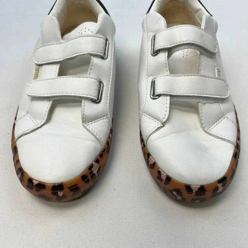MMM Women’s Double Strap Faux Leather Fashion Sneakers Leopard Print Size 9.5